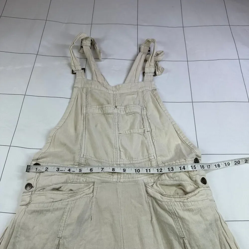 Free People Overalls Womens Medium Morning Oat Follow the Sun One Piece Balloon